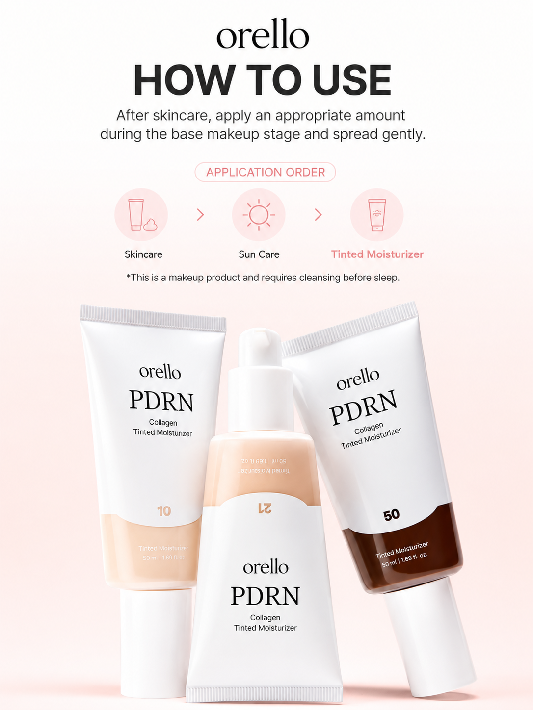 Orello™  PDRN Collagen Tinted Moisturizer 1.69 fl.oz / 50ml